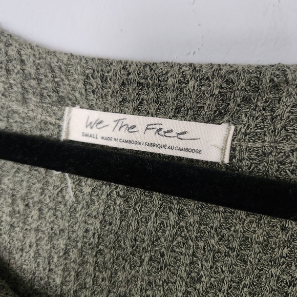 We The Free Long Sleeve Oversized Waffle Knit Top Small - Picture 5 of 5